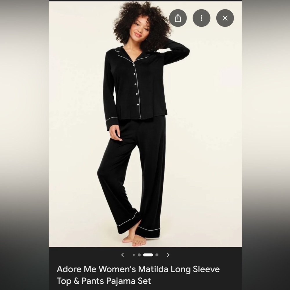 NWT Adore Me Women's Black Pajama Set - size small